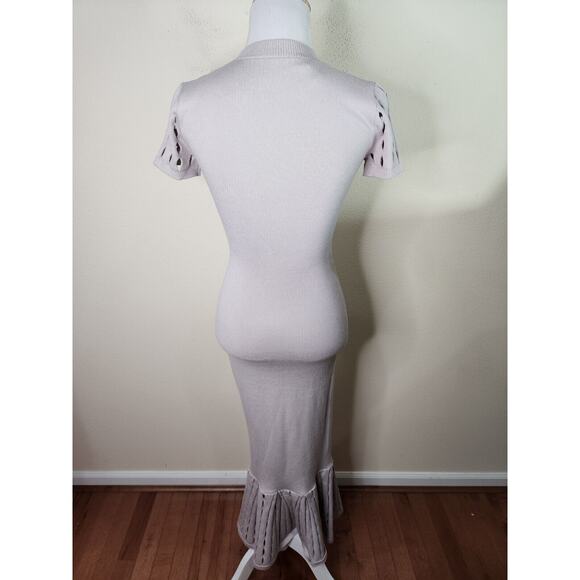 ST. studio Women's Taupe Beige Knit Stretch Bodycon Midi Dress Size XS EUC - Picture 4 of 8